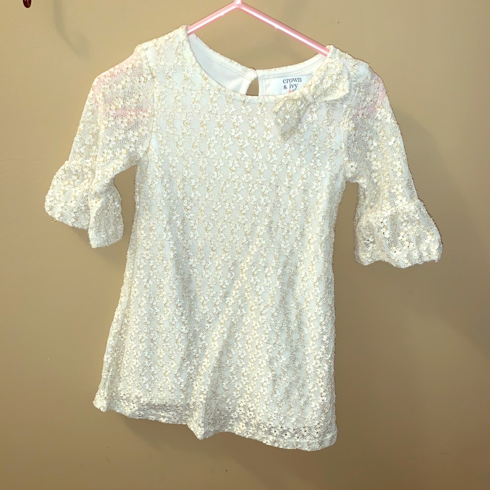 Gold and cream lace dress